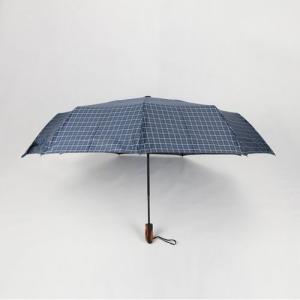 Quality Fully Auto 3 Compact Golf Umbrella , 27 Inches Mens Golf Umbrella Blue Plaid Canopy for sale