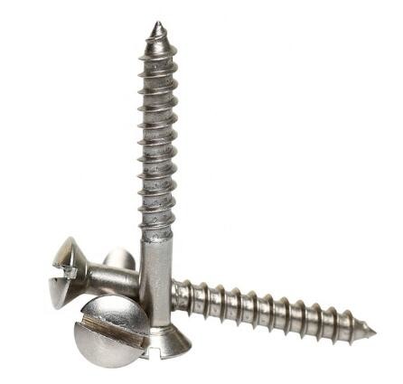 Quality SS304 Stainless Steel Cross Head Screw DIN95 Slotted Furniture Wood Screw for sale