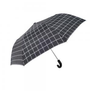 Quality 21 Inch Tarten Design Two Fold Umbrella Windproof Frame With PU Wrapped Handle for sale