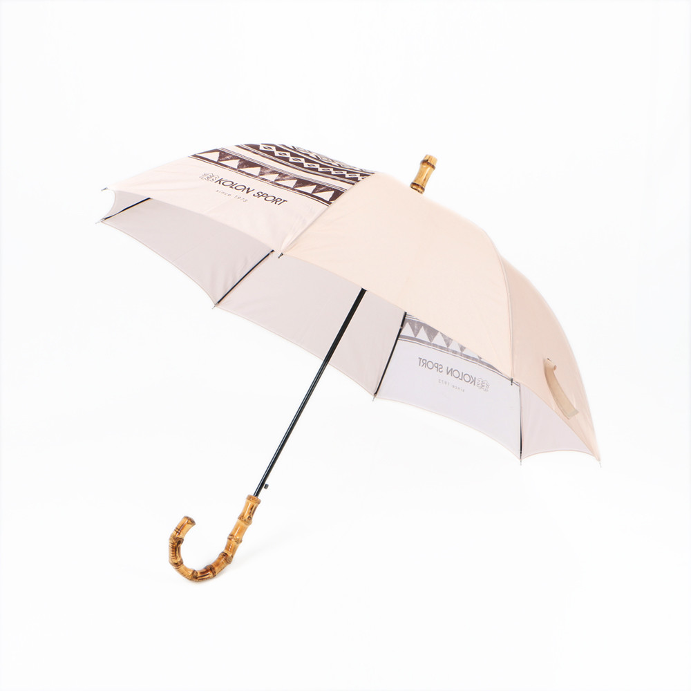 Quality Fashional Bags Curved Handle Umbrella With Logo Printing Real Bamboo Handle for sale