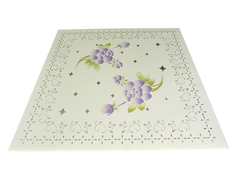 Quality Hotel Plastic Suspended Ceiling Tiles Vivid Flower Pattern Corrode Resistant for sale