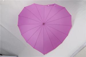 Quality Purple Unique Ladies Windproof Umbrella Heart Shaped 190T Pongee Fabric for sale