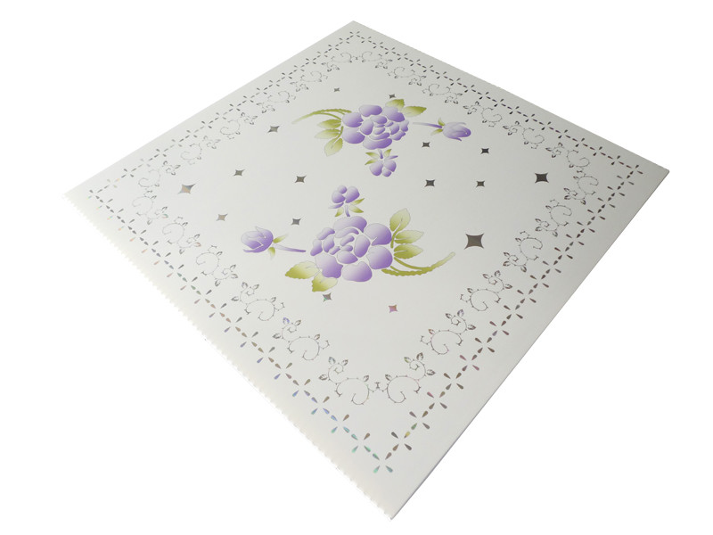 Quality Hotel Plastic Suspended Ceiling Tiles Vivid Flower Pattern Corrode Resistant for sale