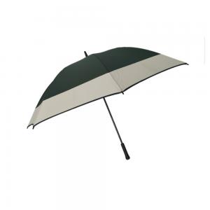 Quality Large Green Manual open Promotional Golf Umbrellas With Black Fiberglass Ribs for sale