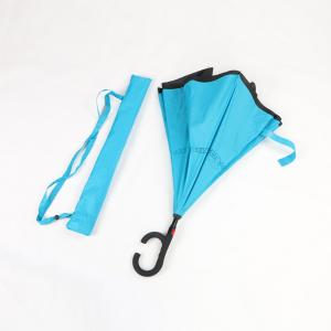 Quality Automatic Reverse Inverted Umbrella Black And Blue Inverted Fiberglass Umbrella for sale