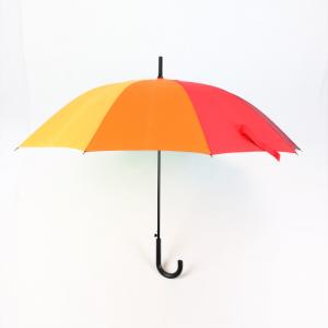 Quality Colorful J Handle Umbrella , High End Rainbow Umbrella With Printed Logo for sale