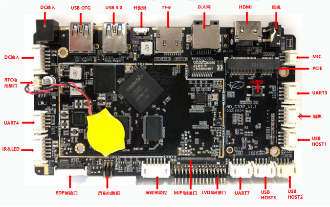 Quality Android 11 Embedded ARM Board Mini PCIE UART Resolution 1920x1080P RK3568 From Sunchip for sale