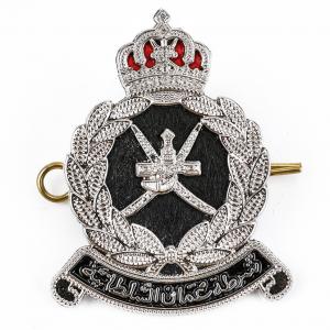Quality Customized 0.23 inch Army Uniform Badges Oman Metal Cap Badges for sale