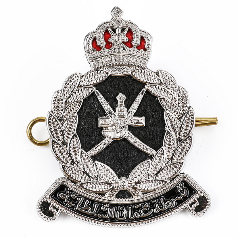 Quality Handmade Gold Bars Line Army Police Metal Badge Designed Oman Badges for sale