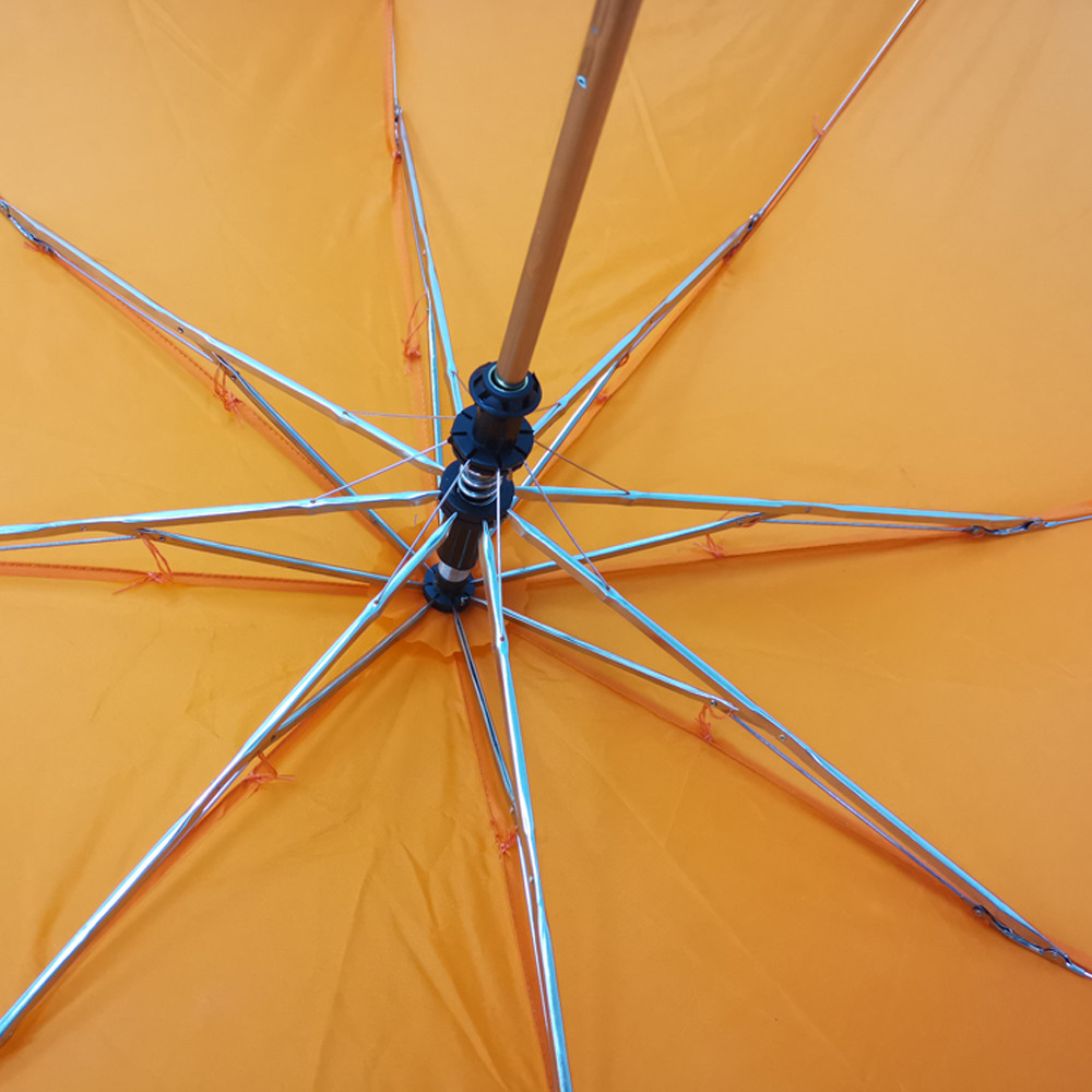 Quality Orange Automatic Umbrella 2 Fold Nylon Fabric With Reflective Perimeter Tape for sale