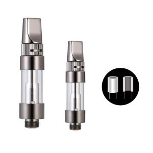 Quality 0.50ml Customization Ceramic CBD Cartridge Thick Or Thin Oil Flat Mouthpiece for sale