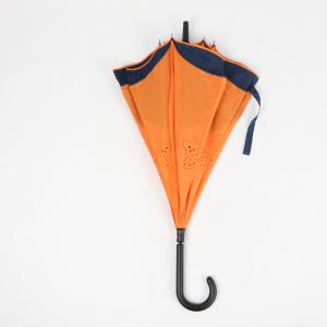 Quality Double Layer Inverted Umbrella , Plastic C Handle Reverse Open And Close Umbrella for sale