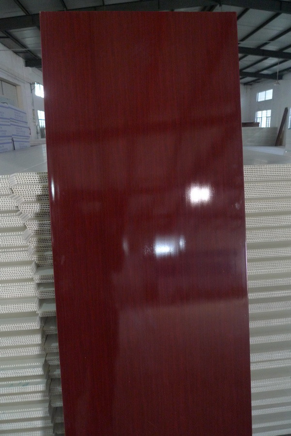 Quality Wooden Color PVC Door Panel Both Side Glossy Printing 66CM Width for sale