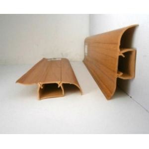 Quality Waterproof Plastic Skirting Board Wooden Color Crack - Resistant 18mm Thickness for sale