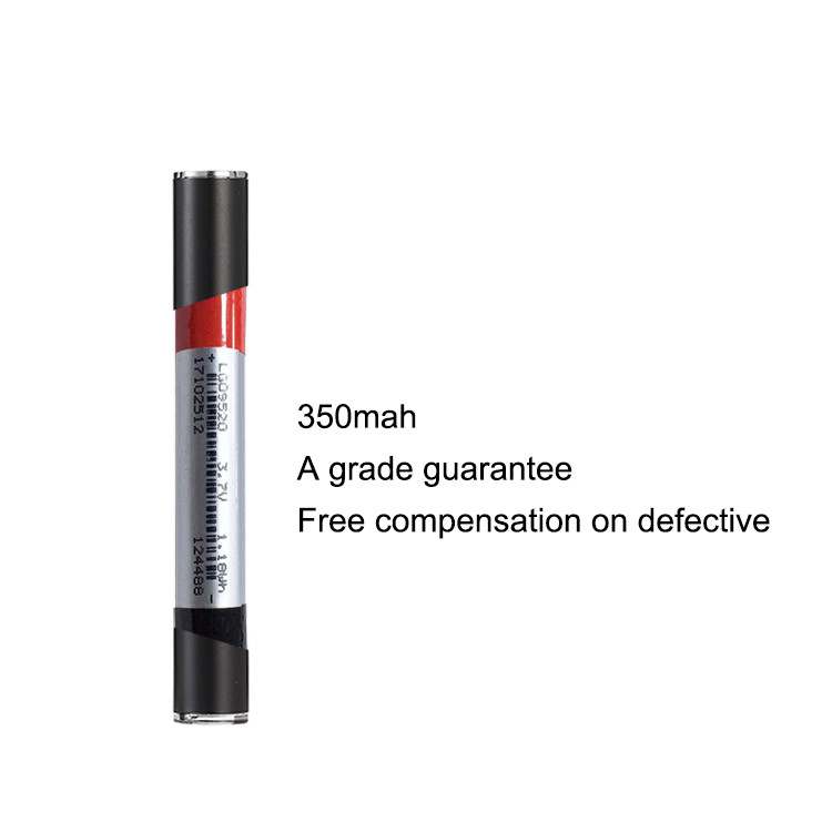 Quality 2.6v 3.1v 3.6v 510 Vape Pen Battery White Label Black 350mah Lithium Cell for sale