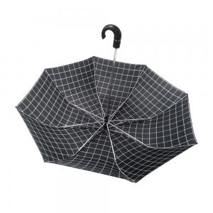 Quality 21 Inch Tarten Design Two Fold Umbrella Windproof Frame With PU Wrapped Handle for sale
