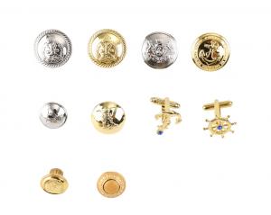 Quality Decorative Sewing Gold 1" Military Metal Shank Buttons For Shirts Coat for sale