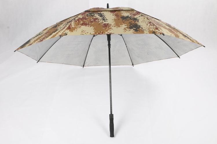 Quality 210D Oxford Camouflage Double Canopy Golf Umbrella With Logo Fiberglass Frame for sale