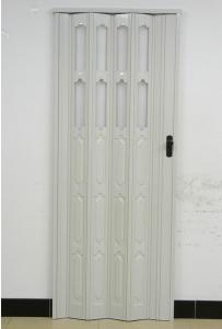 Quality Double Layer Panel PVC Folding Door 110mm Width Accordion Door With Lock for sale