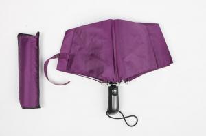 Quality 21 inch purple auto open close umbrella with  rotated frane and rubber coating plastic handle for sale