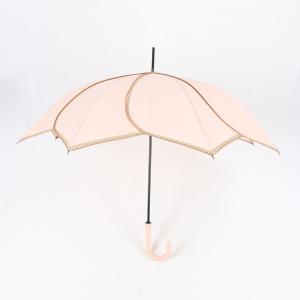 Quality Khaki Ladies Lightweight Travel Umbrella , Ladies Walking Umbrella Plastic Curved Handle for sale