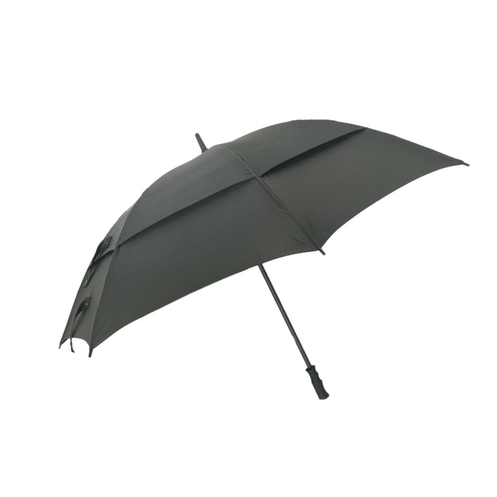 Quality 30 Inch Wind Vent Windproof Golf Umbrellas Rubber Coating Handle In Black & Orange Color for sale