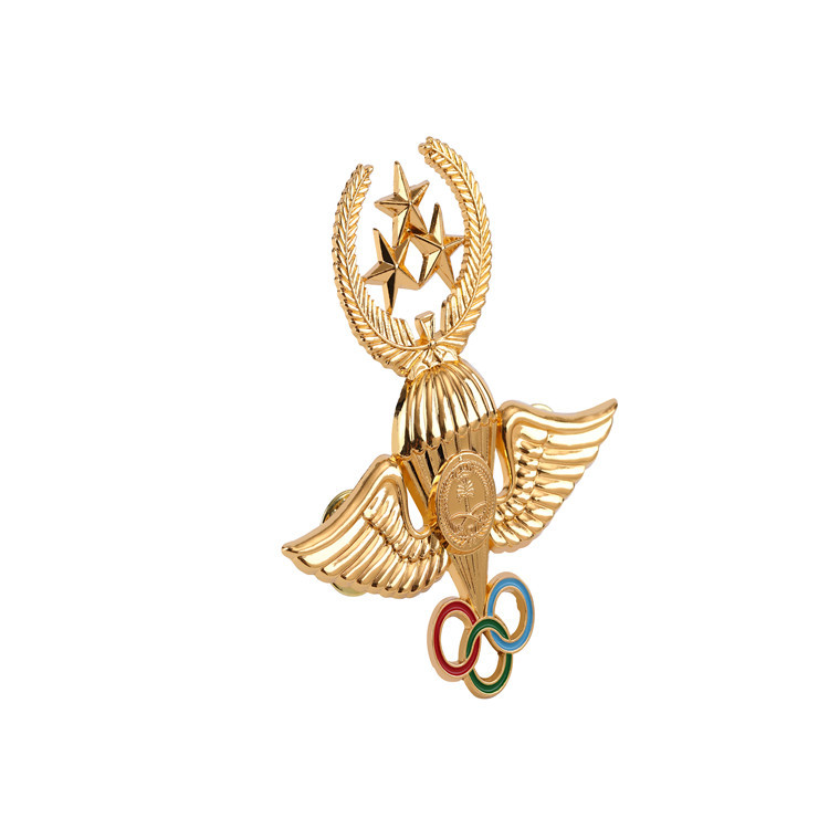 Quality Gold Plating 50*35mm Army Metal Badges Lapel Pin Brooch for sale