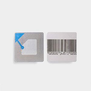 Quality 4*4cm Black EAS RF Label 8.2mhz With Barcode High Performance for sale