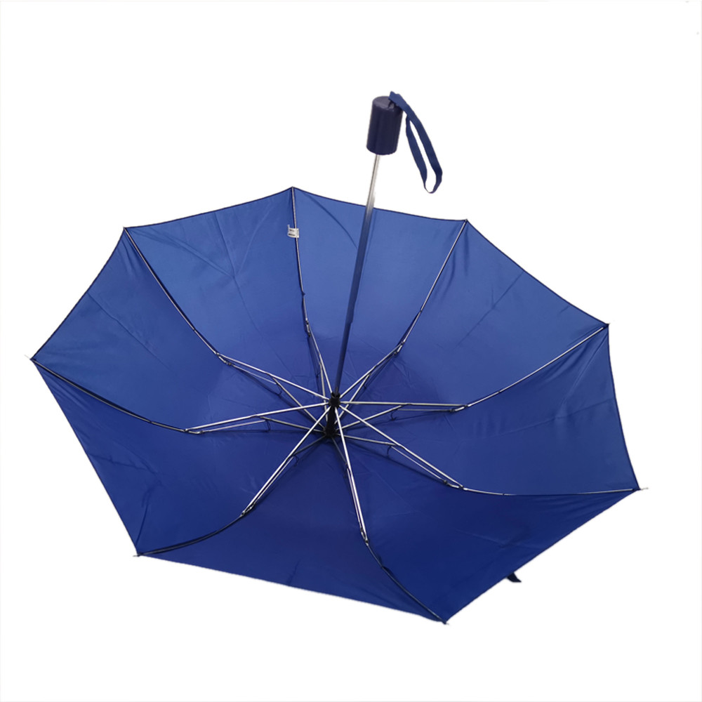 Quality Blue Promotional 19 Inch Small Folding Umbrella Light Weight With Plastic Handle for sale