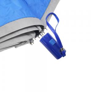 Quality 21 Inch Blue Automatic 2 Fold Umbrella Reflective Perimeter Tape Blue Handle for sale