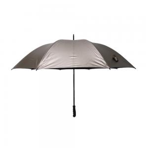 Quality 30 Inch Double Ribs Manual Umbrella Rubber Coating Handle Gold Coating Canopy for sale