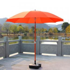 Quality Orange Commercial Beach Umbrella , Professional Small Wood Beach Umbrella for sale