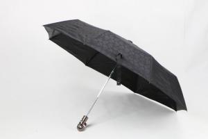 Quality 21 inch brown auto open close umbrella 3 section with human skeleton handle for sale