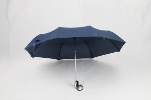 Quality 21 inch blue auto open close umbrella with velcro on tie wap for men for sale