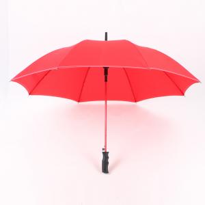 Quality 23 Inch Red Straight Handle Umbrella Red Pole And Black Handle For Ladies for sale