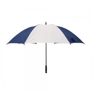 Quality Manual Blue And White Promotional Umbrellas 190T Polyester Fabric And Straight Handle for sale