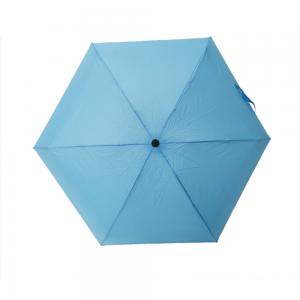 Quality 19 Inch Light Ladies Compact Umbrella Blue Color Rubber Coating Plastic Handle for sale