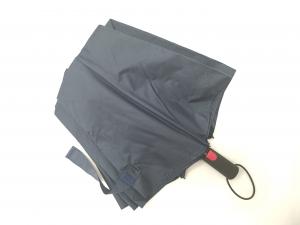 Quality 22 Inch Blue Mens Two Fold Umbrella Pongee Fabric With Rubber Coating Handle for sale