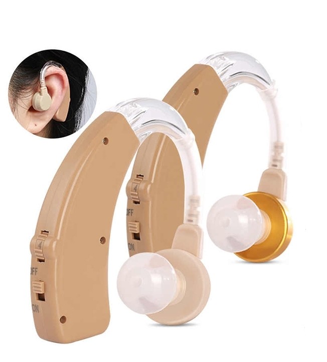 Beige Color 1.5V Listening Ears Hearing Aid Volume Adjustment 4 Levels 8g