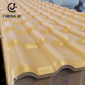 Quality Glazed Waterproof Gold Color Bamboo Joint Resinvilla Tile PVC Terracotta Roof Tiles for sale