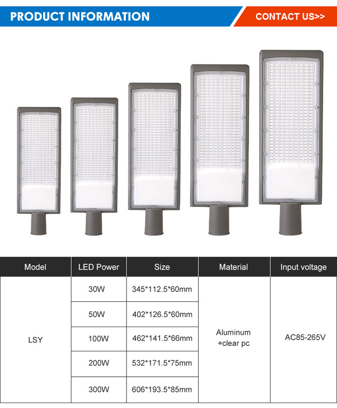 Waterproof Highway Road LED Cast Aluminum Street Lamp AC85-265V 120lm/W