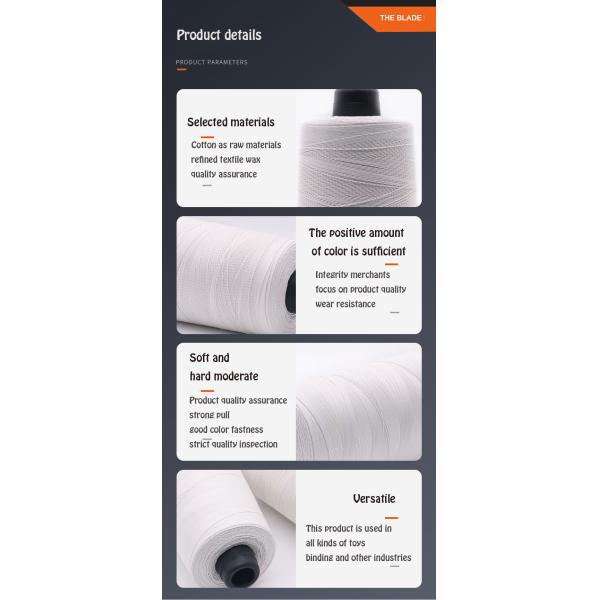 High Strength Kite String 20/3 6000 Yards Tex90 Glazed Cotton for Kite With UV Protection