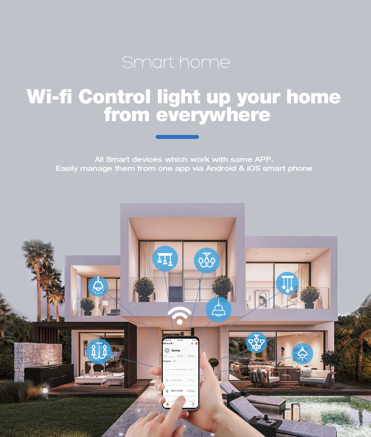 US Standard Dustproof and Waterproof 1gang White Black Wifi touch Switch for Smart Home Automation