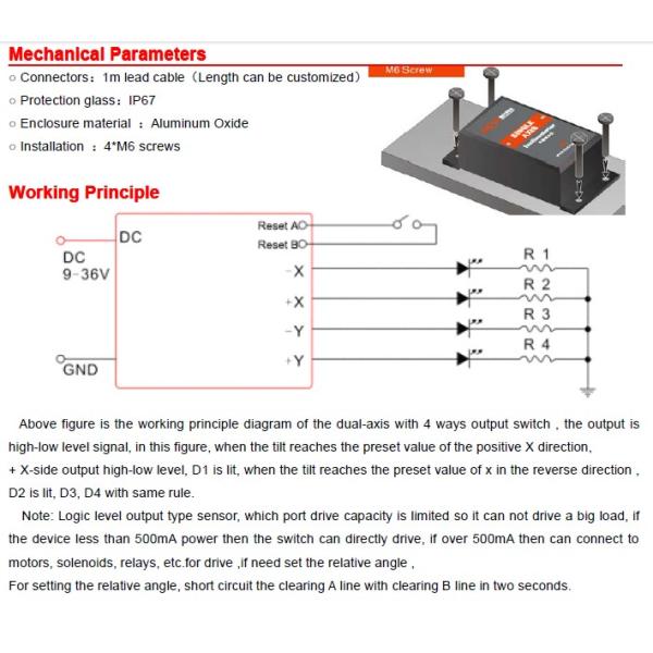 SCA131A Dual Axis EN61000 Digital Tilt Motion Sensor MCU 120g