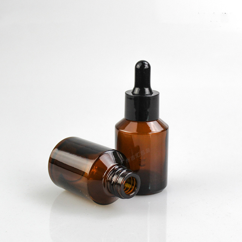 1oz 2oz 15ml 30ml 50ml Amber Empty Angled Shoulder Glass Dropper Essential Oil Bottle Packing Logo Customized Accepted
