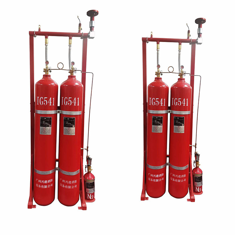 Red IG541 Efficient Inert Gas Fire Suppression System High Pressure