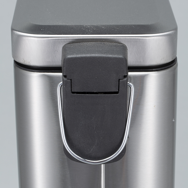 Rectangular 5L Step Trash Can with Foot Pedal and Rolling Cover Stainless Steel