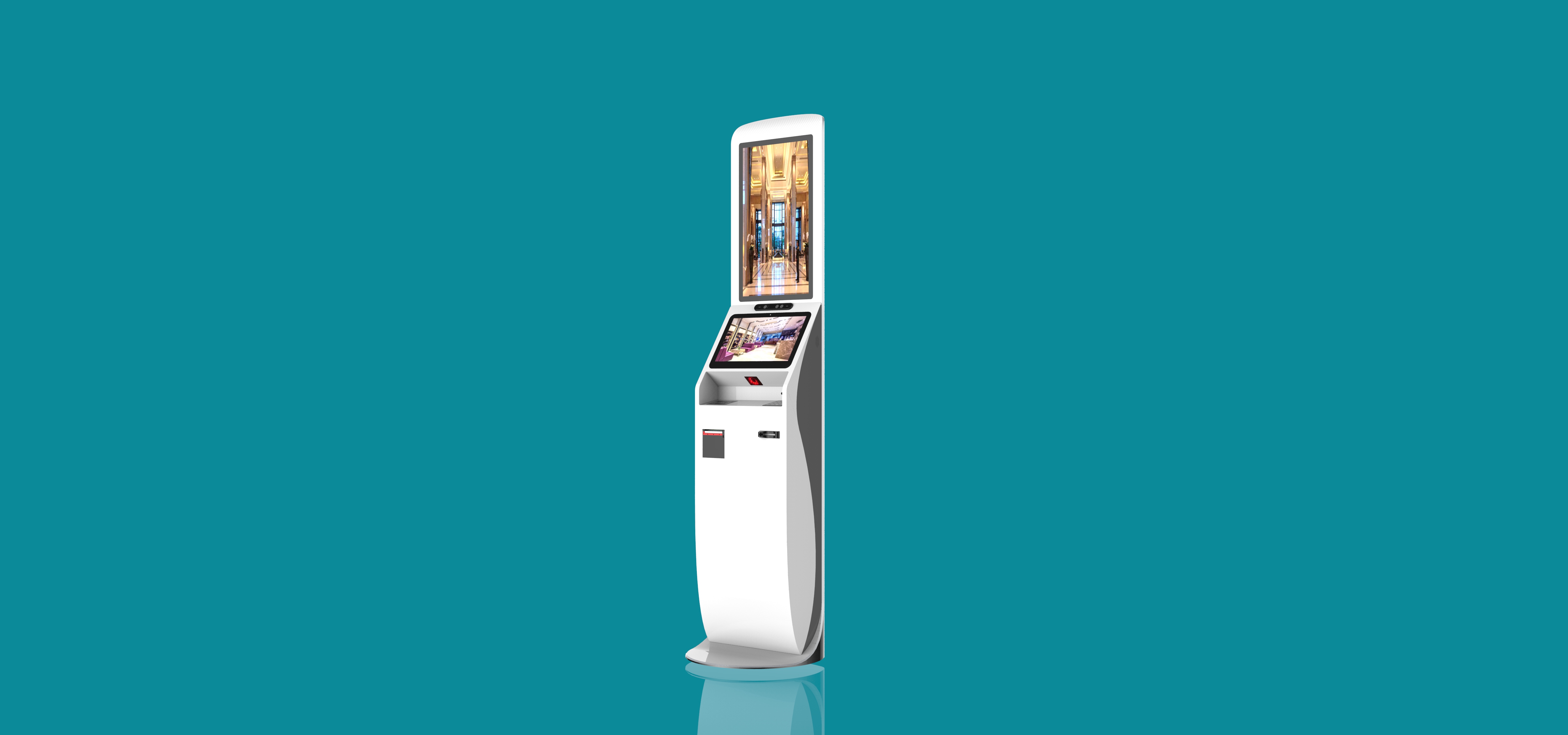 Steel Stand Self Check In Kiosk Key Card Dispenser Hotel Check In Kiosk System