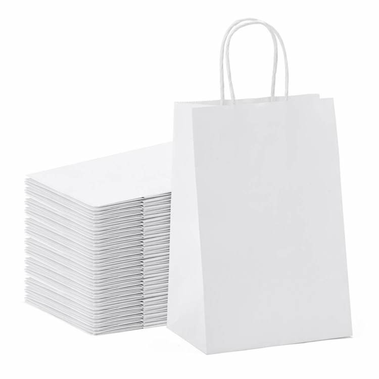 Reused Personalized Packing Plain Paper Bags White Paper