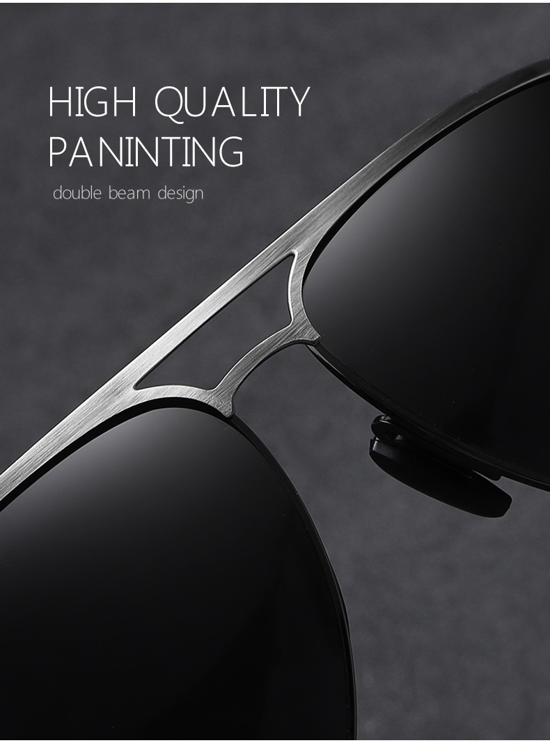 UV400 Pilot Sunglasses Polarized Metal Luxury Shades Gentleman